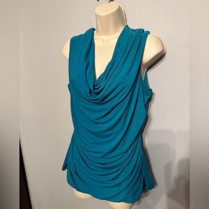 Fortune + Ivy Teal Sleeveless Drape Top XL